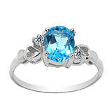 Brand New 2.0 ct GENUINE Natural Blue Topaz RING-Sz 8